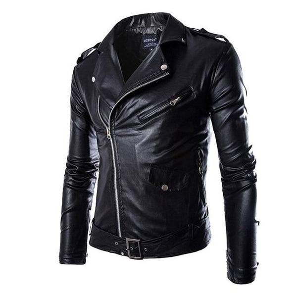2019 Brand Autumn Spring Casual Zipper Leather Jacket