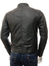 Men's Black Leather Biker Jacket: Branscombe